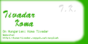 tivadar koma business card